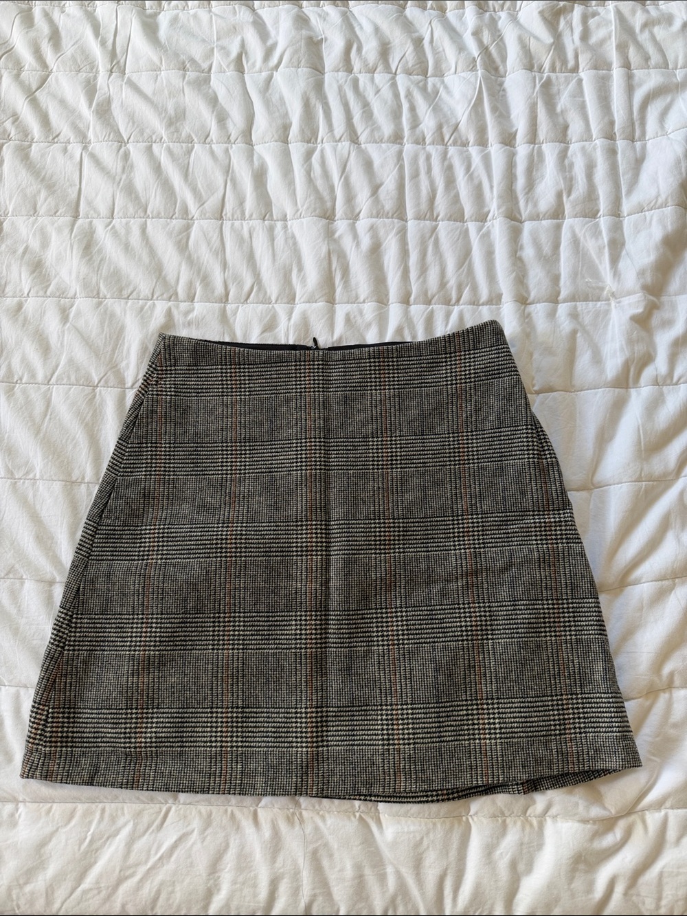 Wilfred Plaid A-Line Mini Skirt in Black and Brown